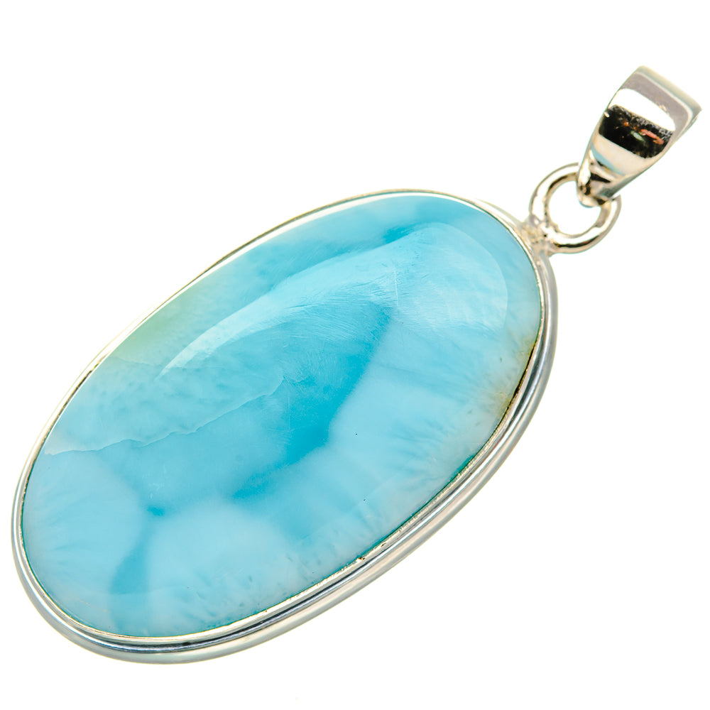 Larimar 925 Sterling Silver Pendant 1 5/8" (925 Sterling Silver) PD37630