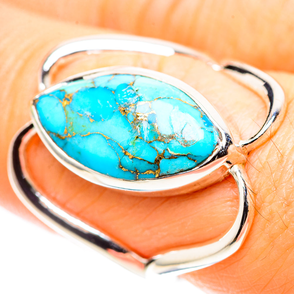 Blue Copper Composite Turquoise Ring Size 7.25 (925 Sterling Silver) RING136800