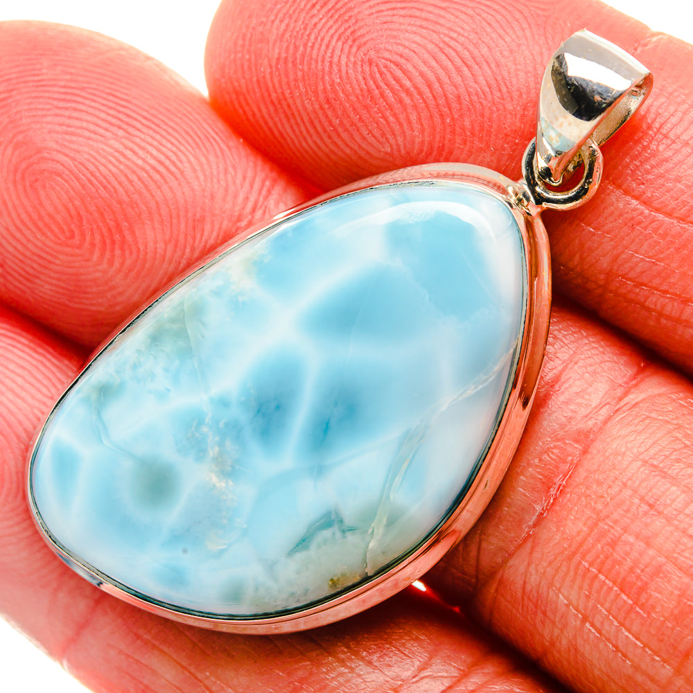 Larimar Pendant 1 7/8" (925 Sterling Silver) PD37114