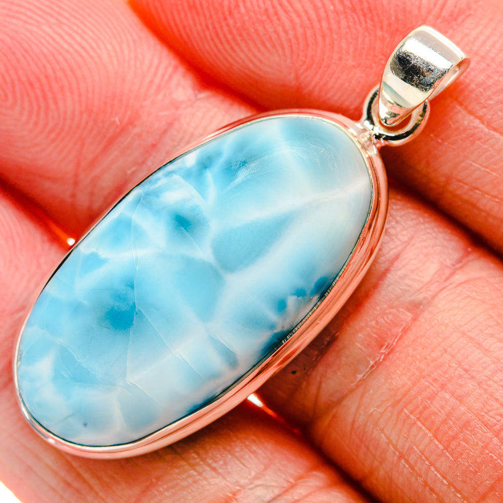 Larimar Pendant 1 5/8" (925 Sterling Silver) PD36983