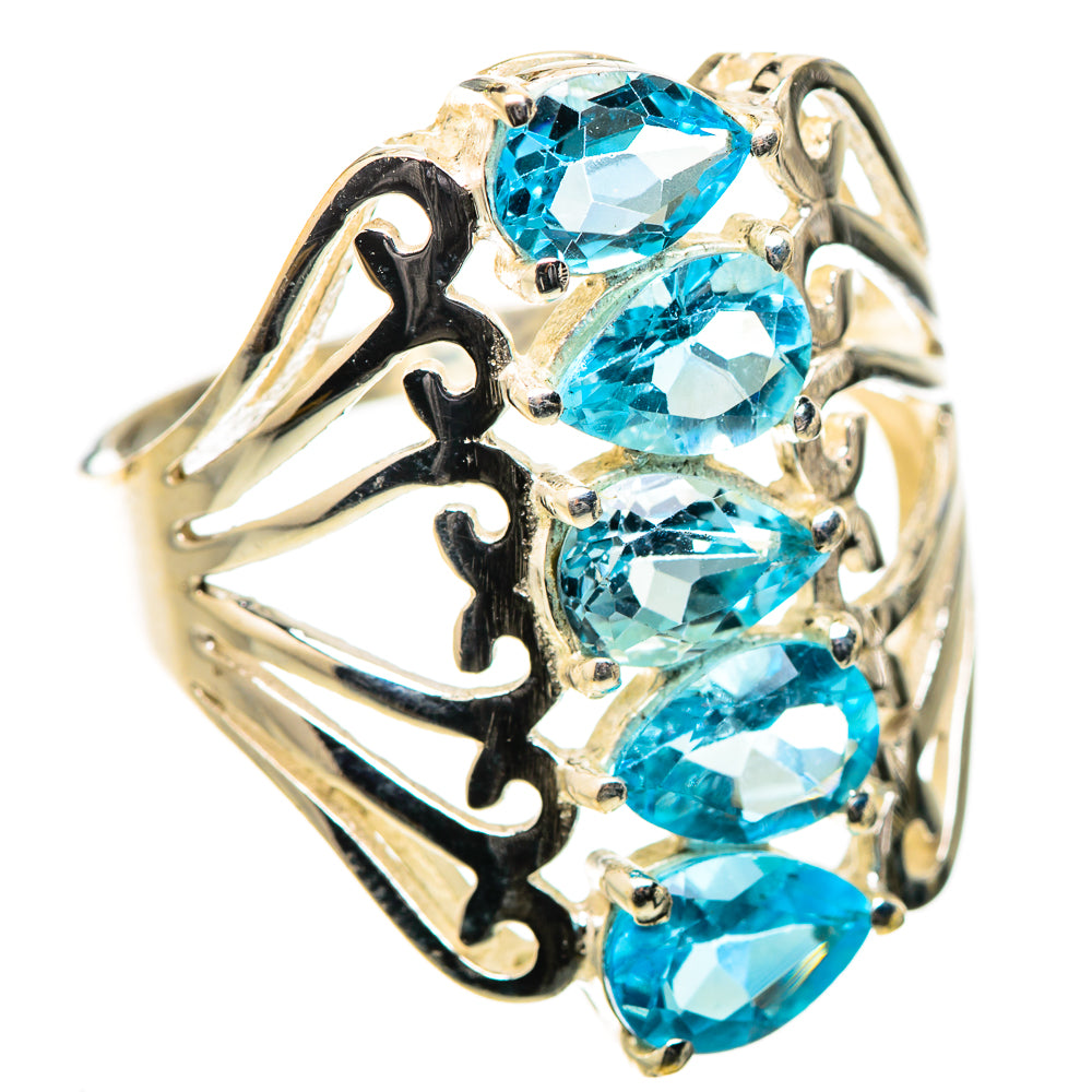 Anasilvercos Blue Topaz Ring Size 9.75 (925 Sterling Silver)