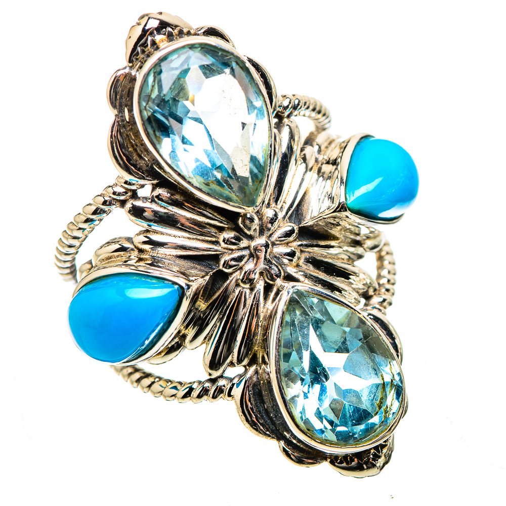 Large Blue Topaz, Sleeping Beauty Turquoise Ring Size 6 (925 Sterling Silver) RING135580