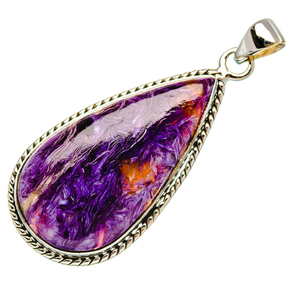 Charoite Pendant 2" (925 Sterling Silver) PD37384