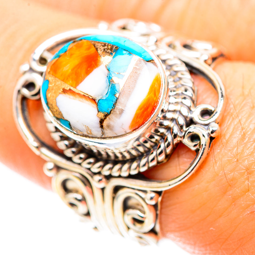 Spiny Oyster Turquoise 925 Sterling Silver Ring Size 7.5 (925 Sterling Silver) RING137507