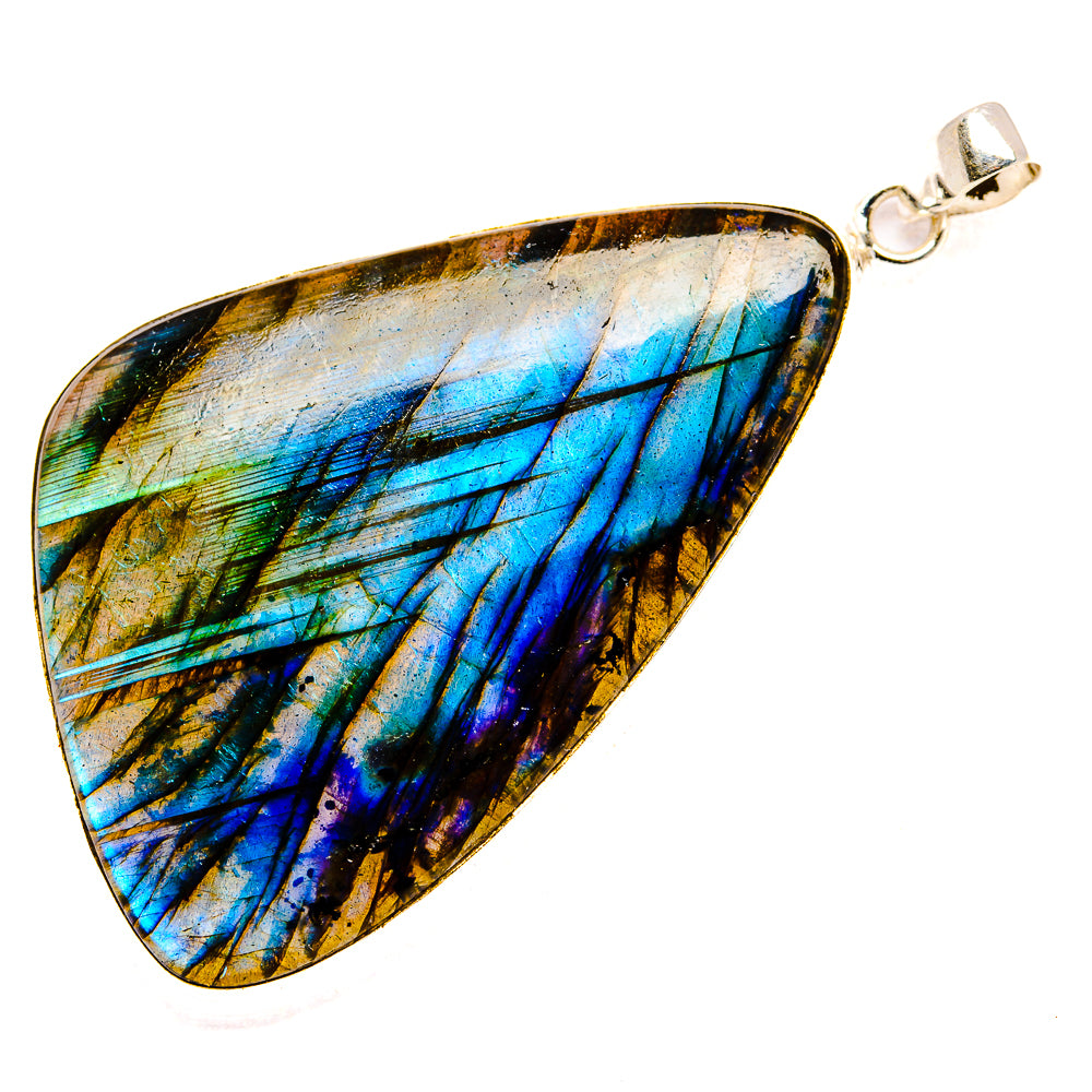 Huge Labradorite Pendant 3" (925 Sterling Silver) PD36841