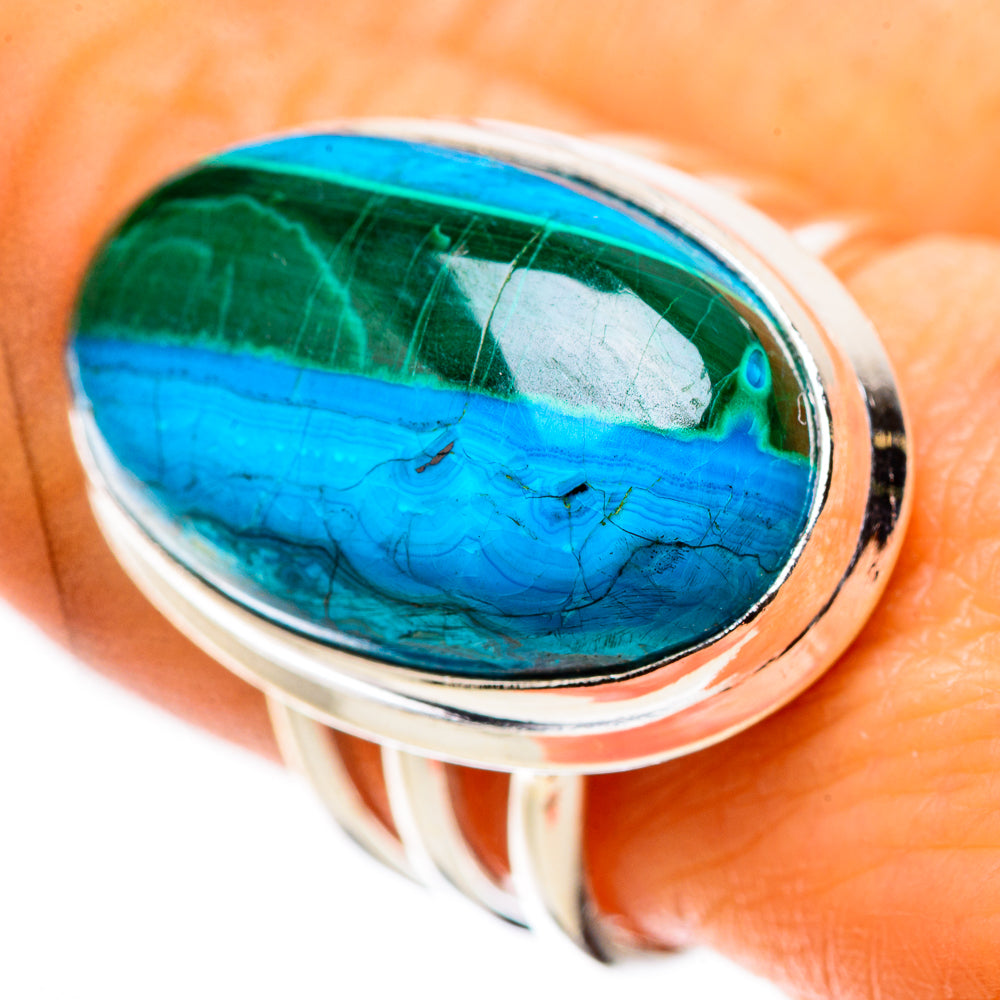 Anasilvercos Malachite In Chrysocolla Ring Size 9 (925 Sterling Silver)