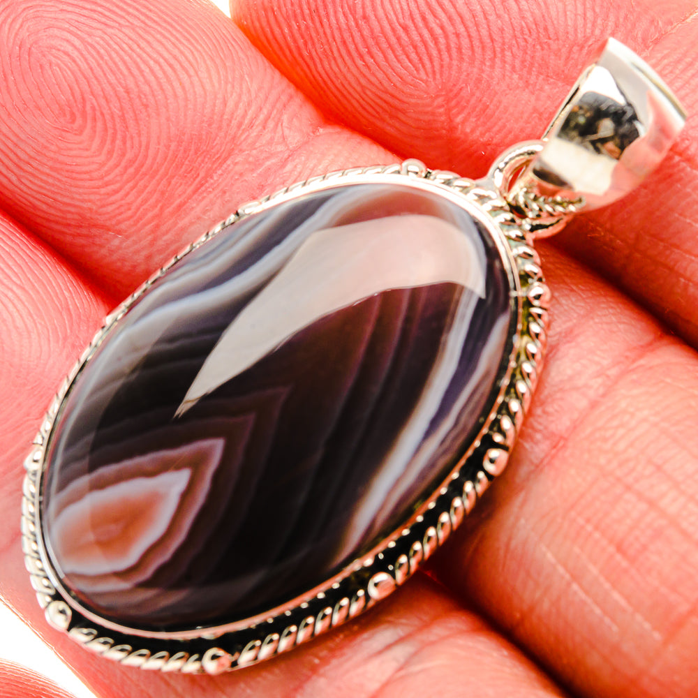 Botswana Agate Pendant 1 3/4" (925 Sterling Silver) PD37315