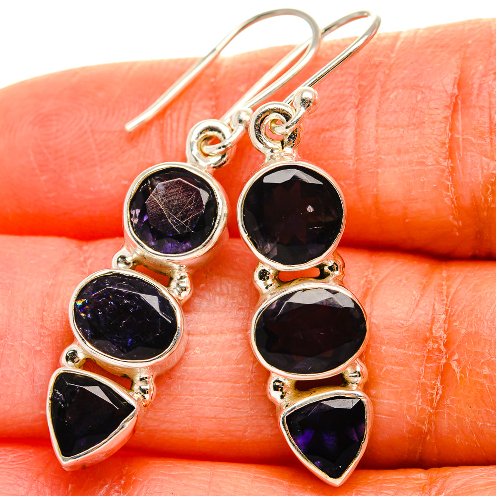 Tanzanite Earrings 1 5/8"  (925 Sterling Silver) EARR431633