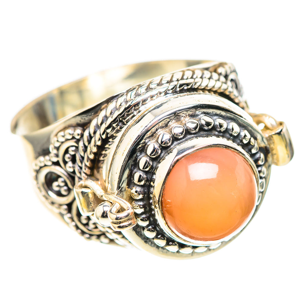 Poison Peach Moonstone Ring Size 9.75 (925 Sterling Silver) RING136569