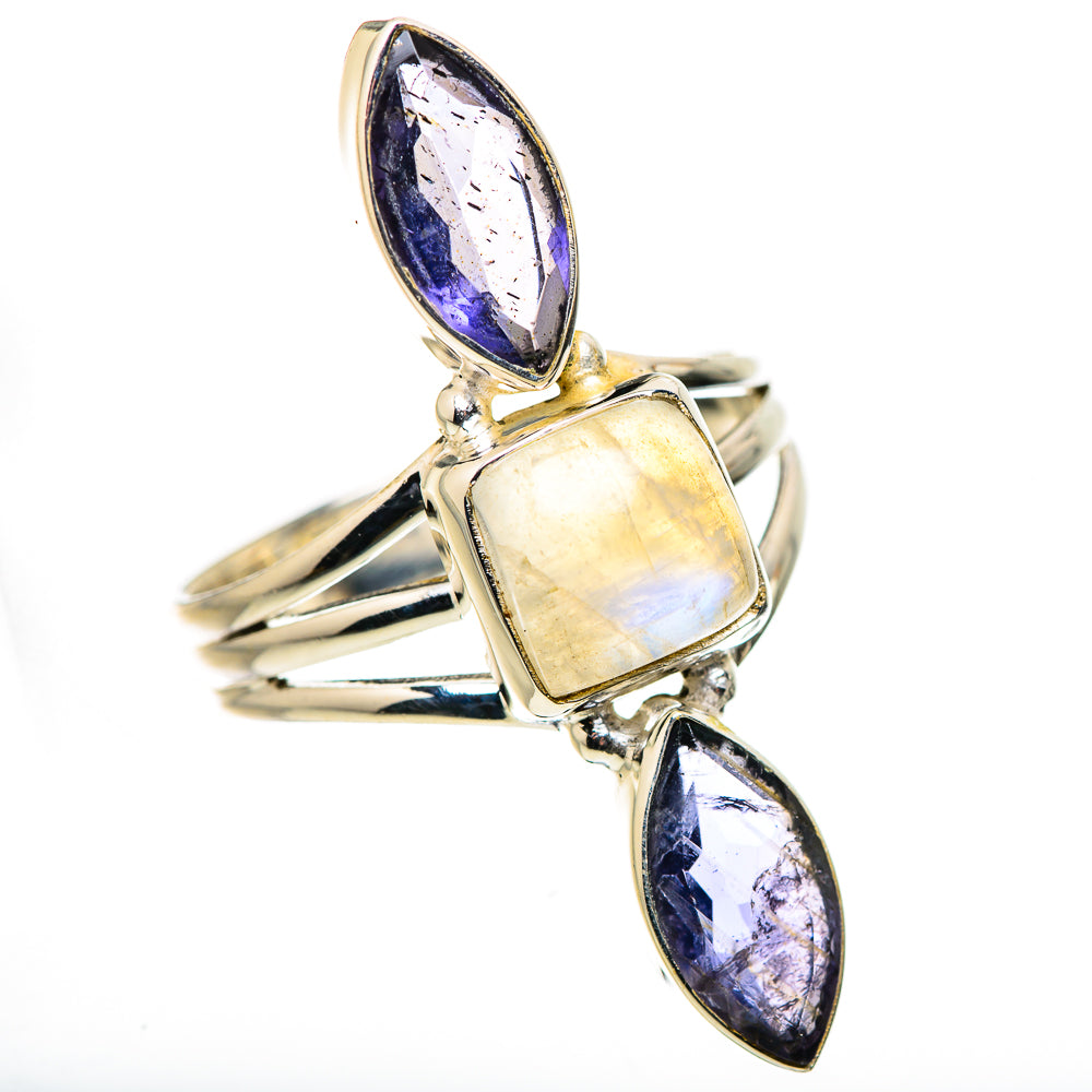 Rainbow Moonstone, Tanzanite Ring Size 10.25 (925 Sterling Silver) RING134646