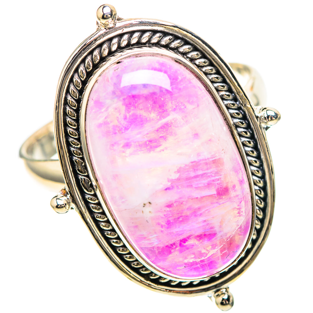 Large Pink Moonstone Ring Size 12 (925 Sterling Silver) RING136558