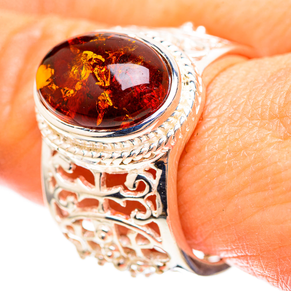 Large Baltic Amber Ring Size 8.75 (925 Sterling Silver) RING136359