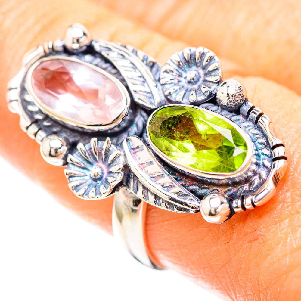 Rainbow Moonstone, Peridot Ring Size 8 (925 Sterling Silver) RING136989