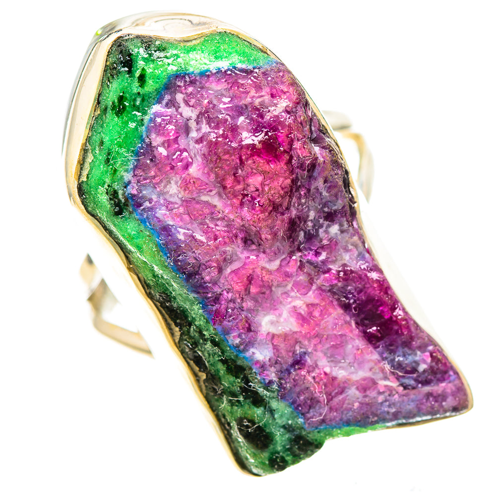 Large Rough Ruby Zoisite 925 Sterling Silver Ring Size 8.75 (925 Sterling Silver) RING137356