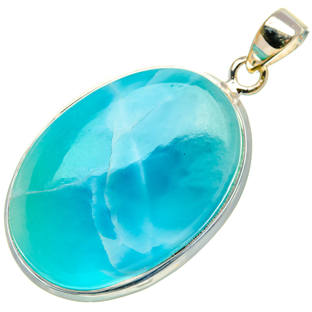 Larimar Pendant 1 3/4"  (925 Sterling Silver) PD37253