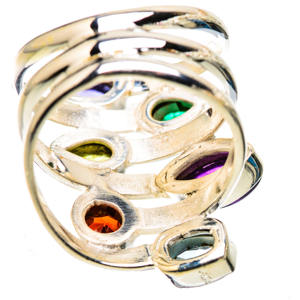 Garnet, Tanzanite, Amethyst, Peridot, Blue Topaz, Emerald Ring Size 6.5 (925 Sterling Silver) RING135677