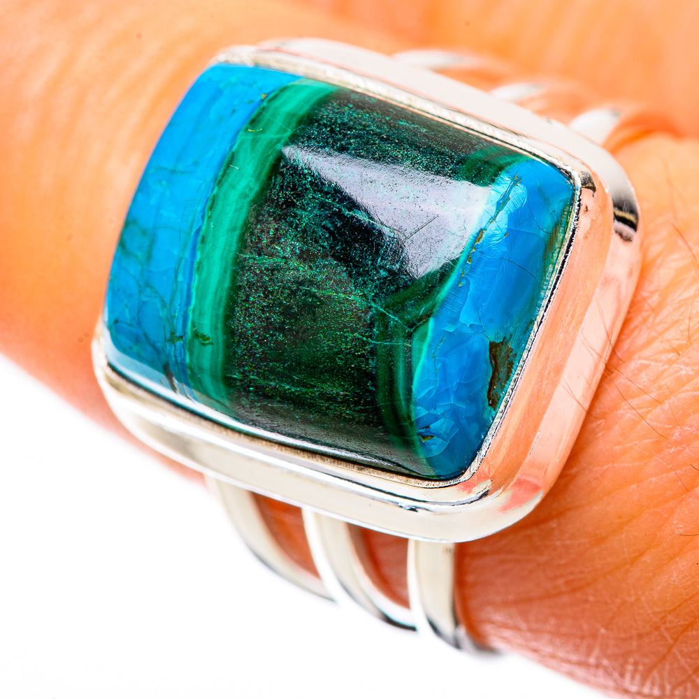 Malachite In Chrysocolla Ring Size 8.25 (925 Sterling Silver) RING135808