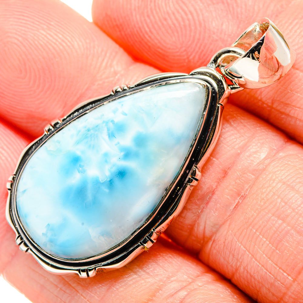 Larimar Pendant 1 3/4" (925 Sterling Silver) PD36302