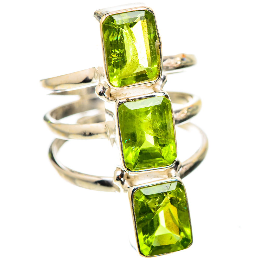 Anasilvercos Peridot Ring Size 6.75 (925 Sterling Silver)