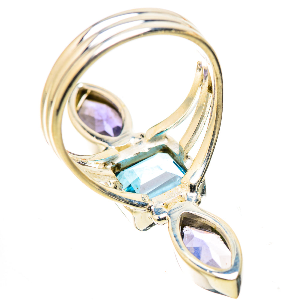 Anasilvercos Blue Topaz, Tanzanite Ring Size 7.5 (925 Sterling Silver)