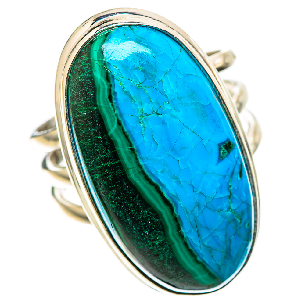Large Malachite In Chrysocolla Ring Size 8 (925 Sterling Silver) RING136185