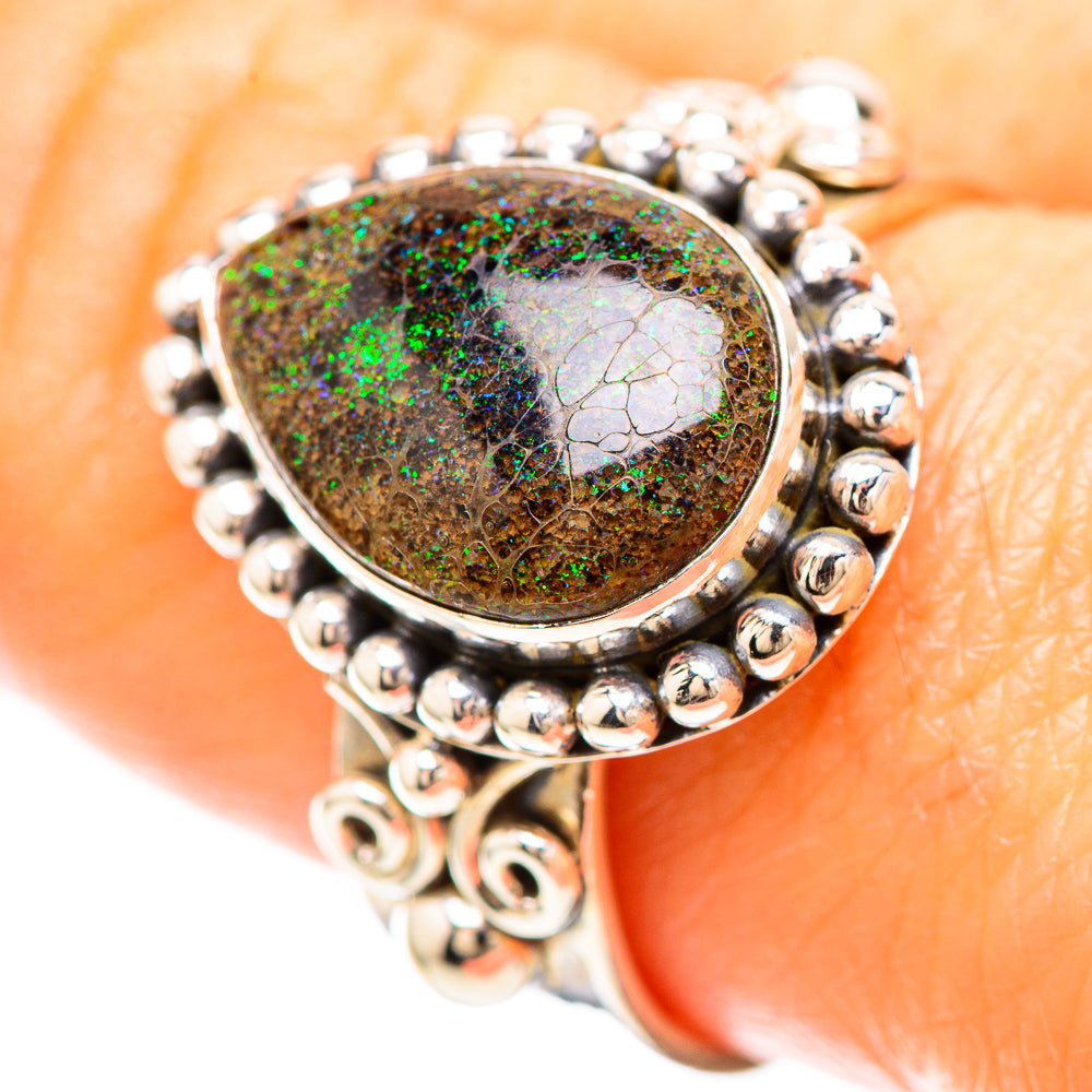 Andamooka Opal Ring Size 8.75 (925 Sterling Silver) RING137046