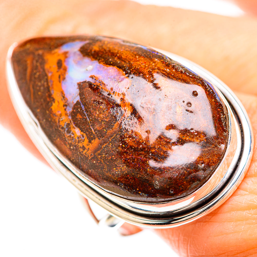 Huge Australian Boulder Opal Ring Size 10.25 (925 Sterling Silver) RING137139