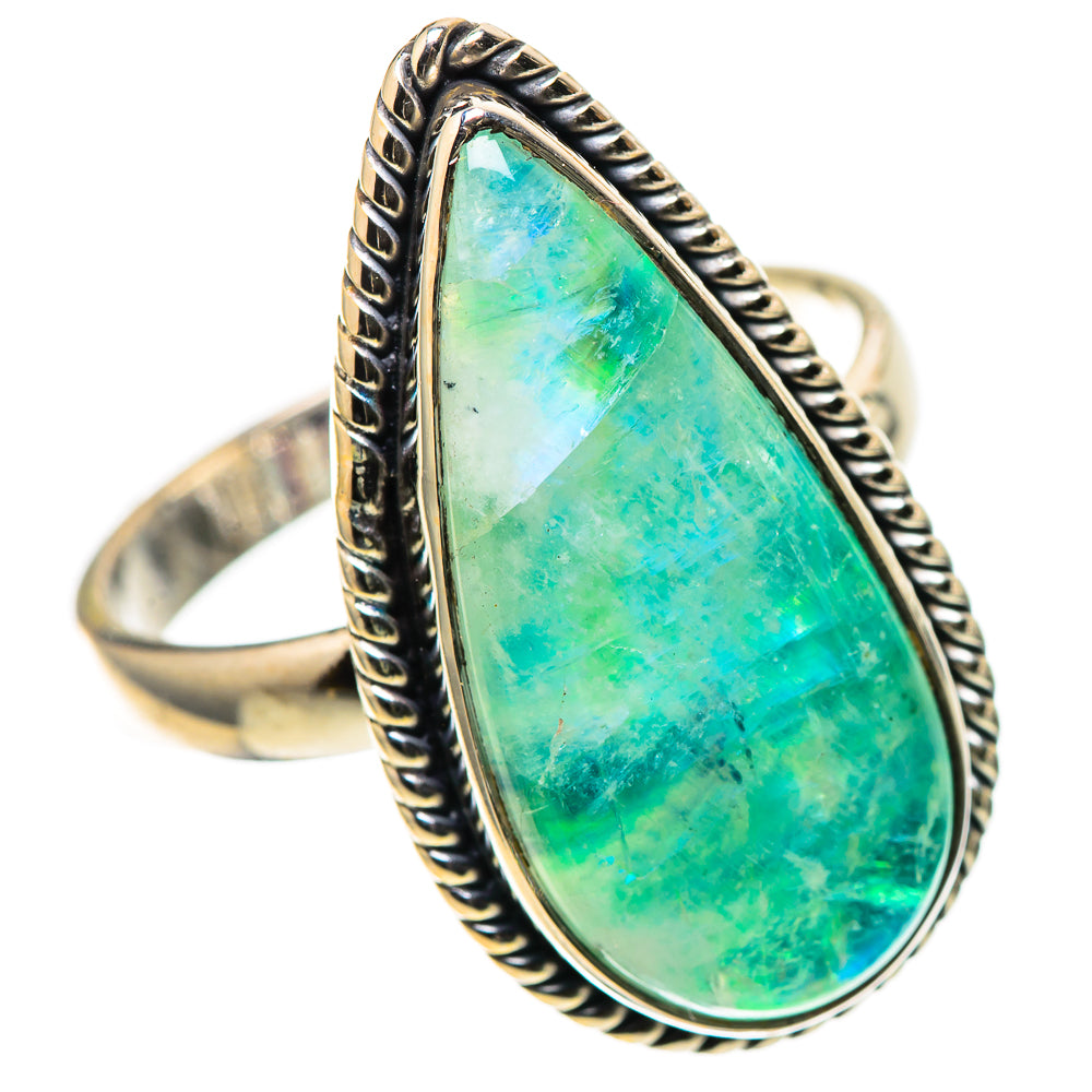 Large Green Moonstone 925 Sterling Silver Ring Size 11 (925 Sterling Silver) RING137751