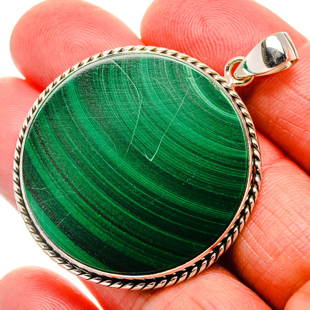 Malachite Pendant 2" (925 Sterling Silver) PD37136