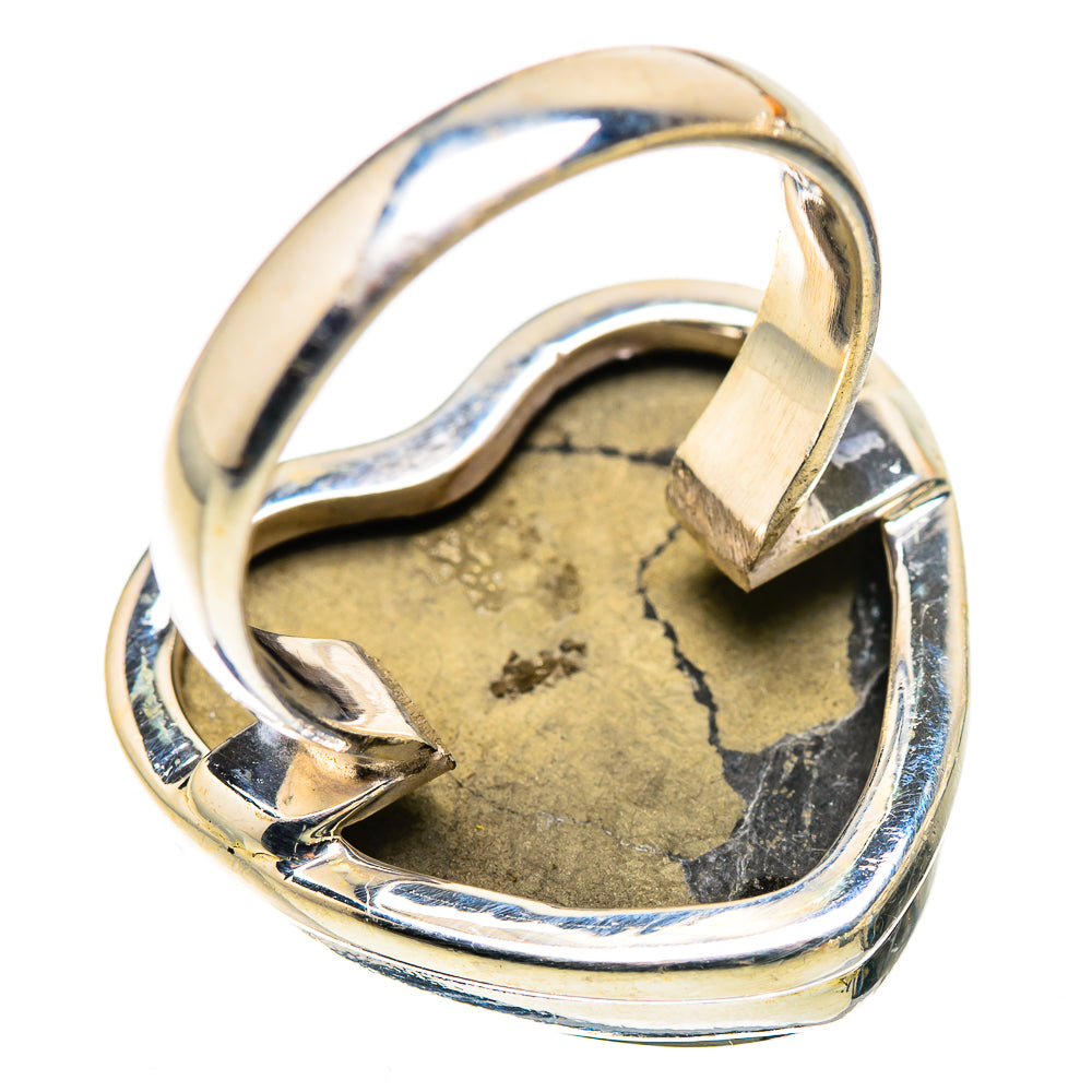Large Pyrite In Black Onyx Ring Size 7.25 (925 Sterling Silver) RING135746