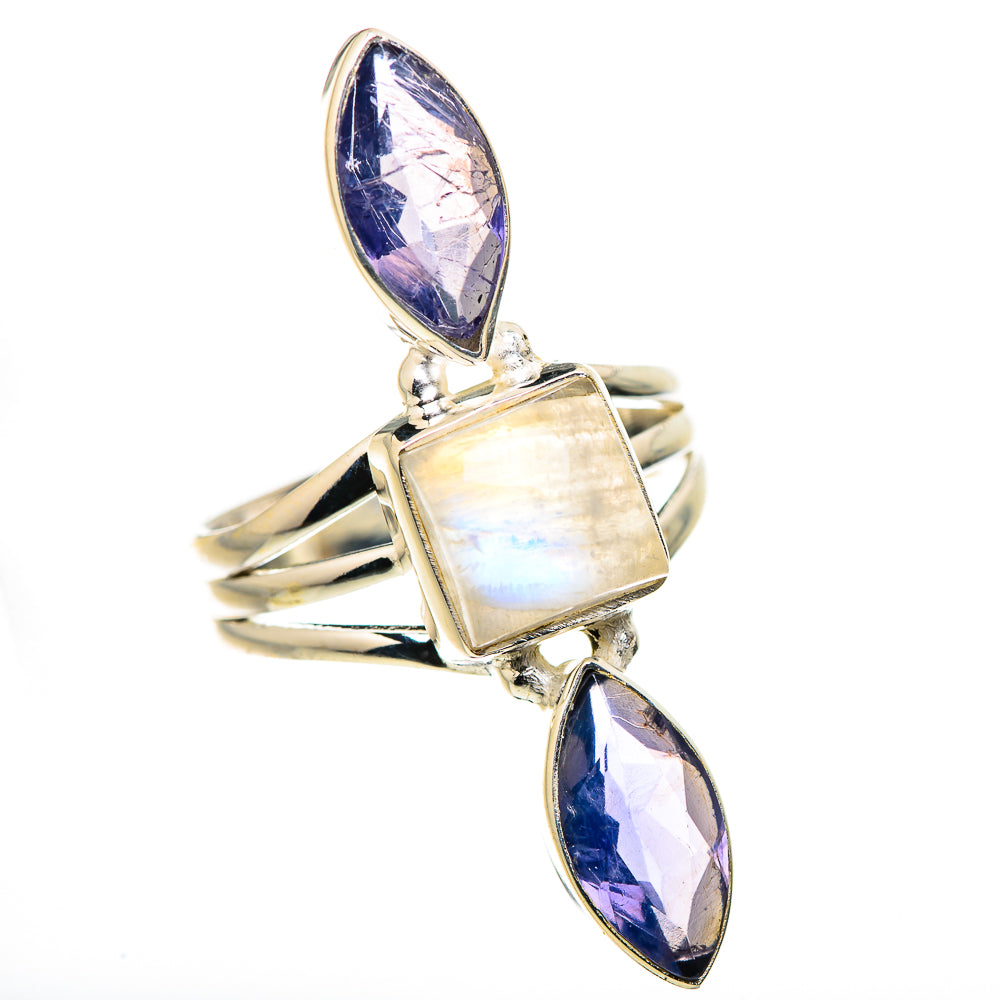 Rainbow Moonstone, Tanzanite Ring Size 8 (925 Sterling Silver) RING134630