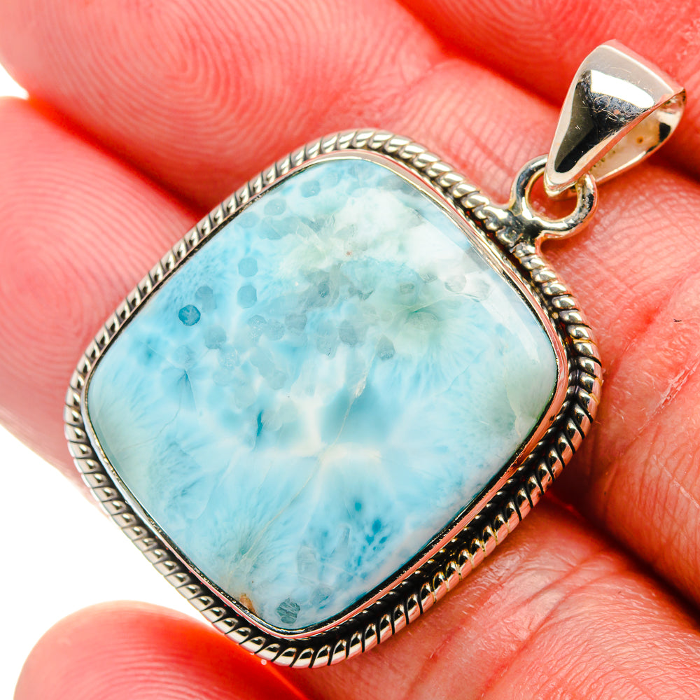 Larimar Pendant 1 1/2" (925 Sterling Silver) PD37560