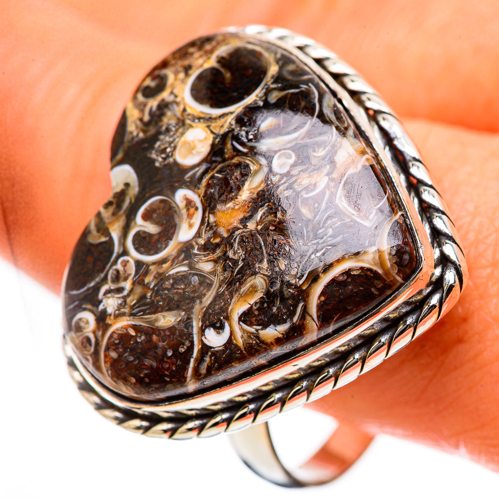 Large Turritella Agate Ring Size 12.75 (925 Sterling Silver) RING135586