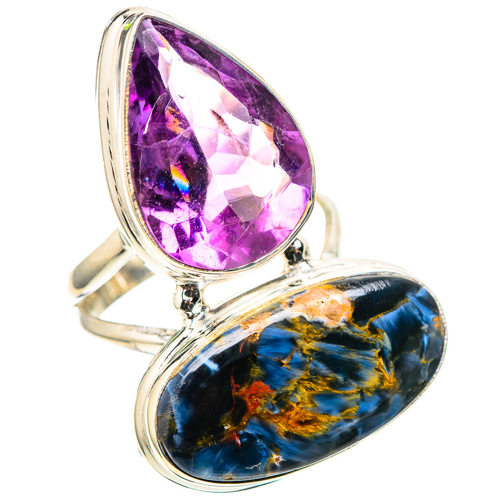 Large Pietersite, Amethyst 925 Sterling Silver Ring Size 7.25 (925 Sterling Silver) RING137768