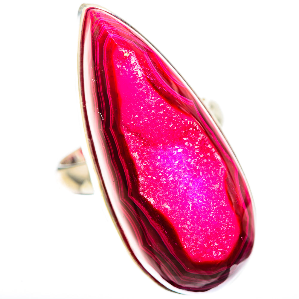 Large Pink Window Druzy Ring Size 7.75 (925 Sterling Silver) RING135954