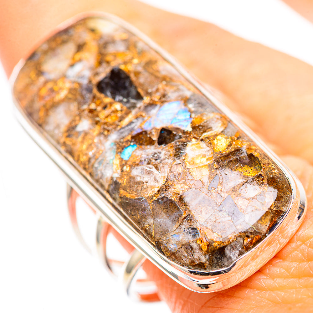 Huge Brecciated Labradorite 925 Sterling Silver Ring Size 10.5 (925 Sterling Silver) RING137548