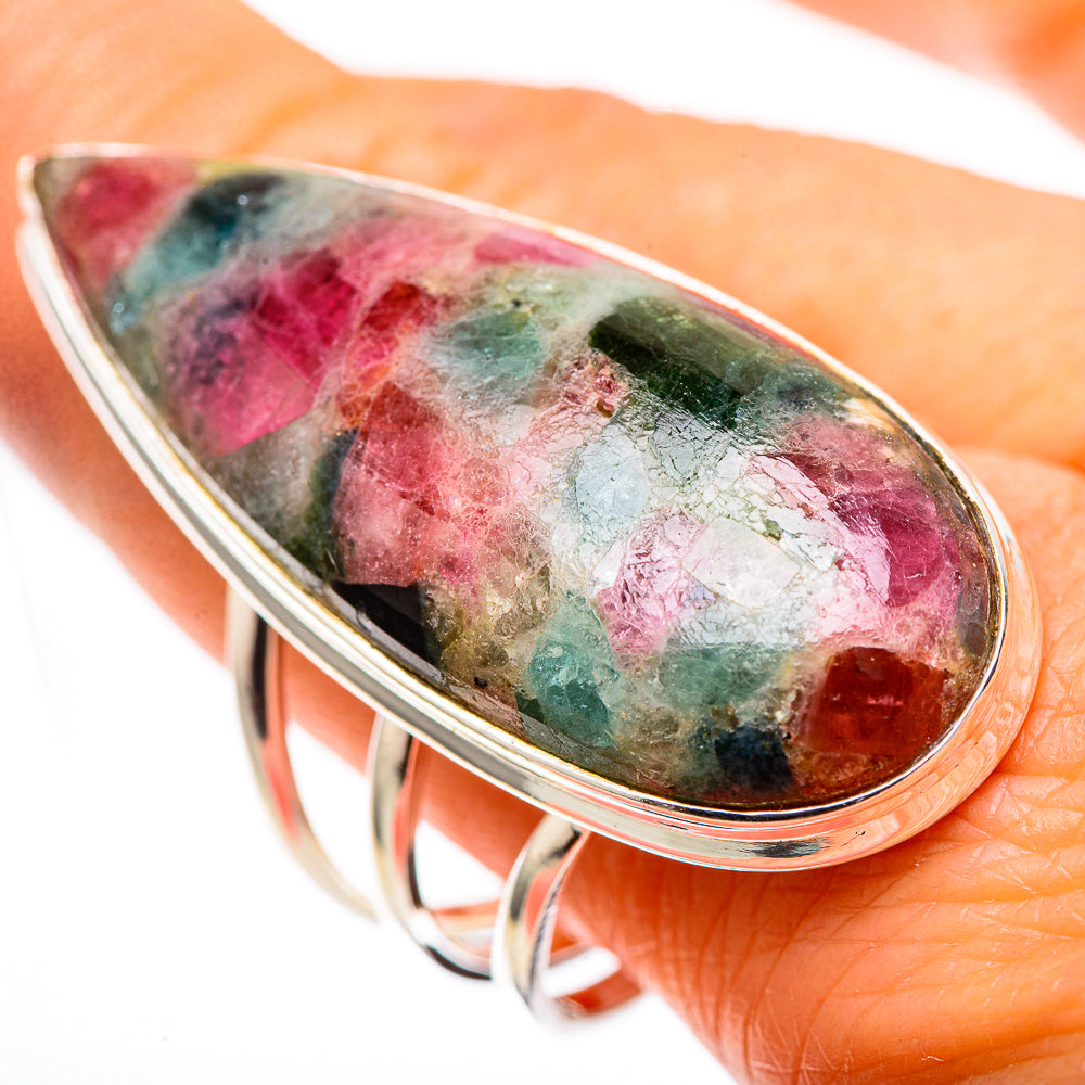 Huge Natural Tourmaline 925 Sterling Silver Ring Size 10.5 (925 Sterling Silver) RING137763