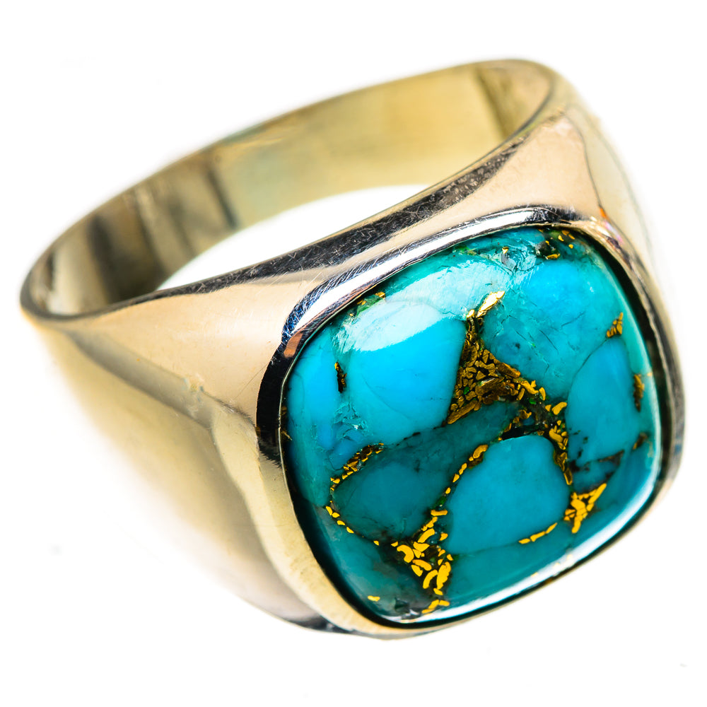 Blue Copper Composite Turquoise Ring Size 9 (925 Sterling Silver) RING134896