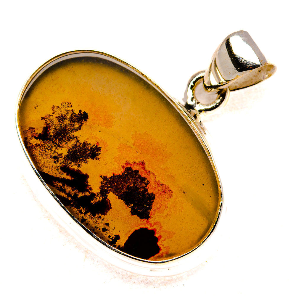 Scenic Dendritic Agate Pendant 1" (925 Sterling Silver) PD37355