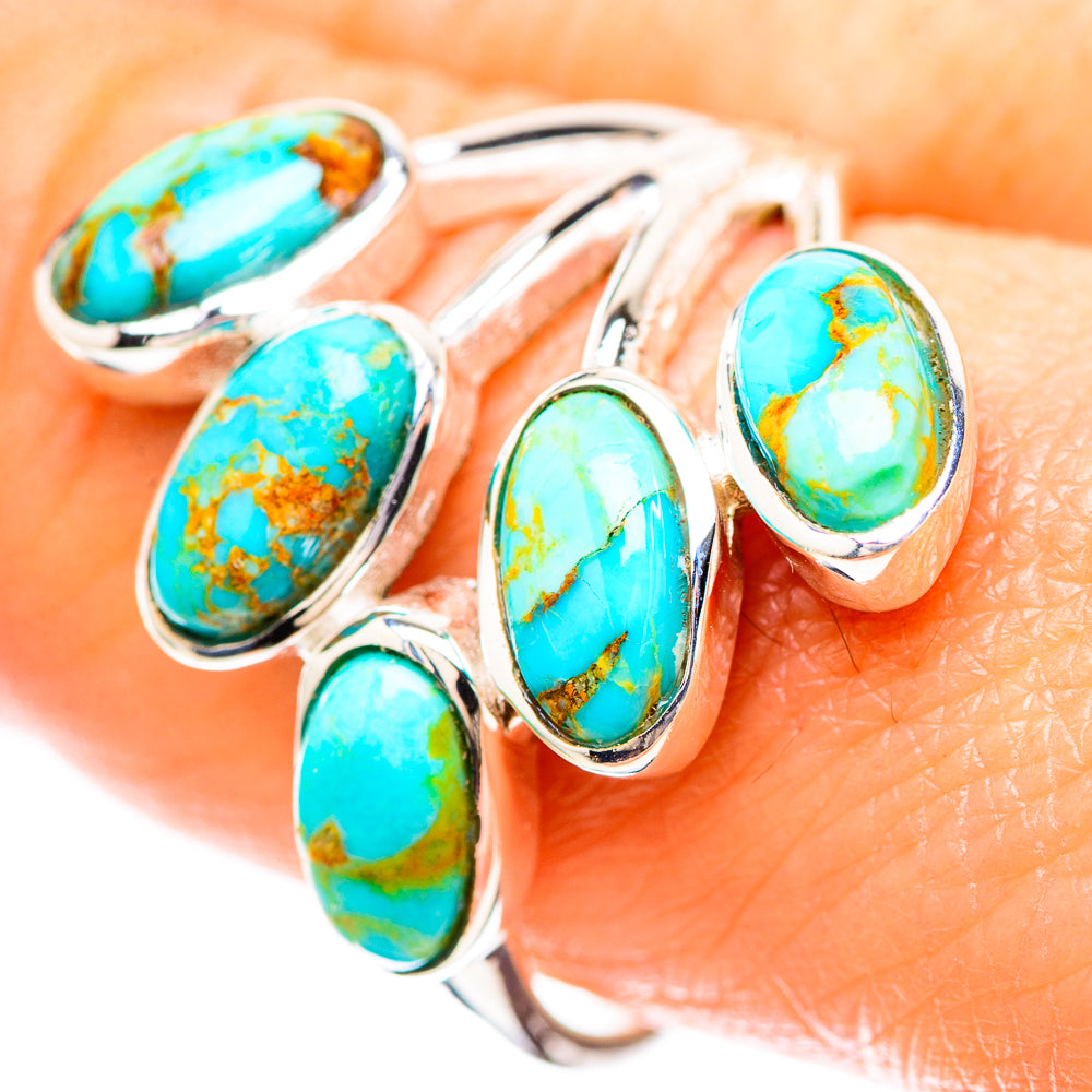 Blue Copper Composite Turquoise Ring Size 9.5 (925 Sterling Silver) RING136486
