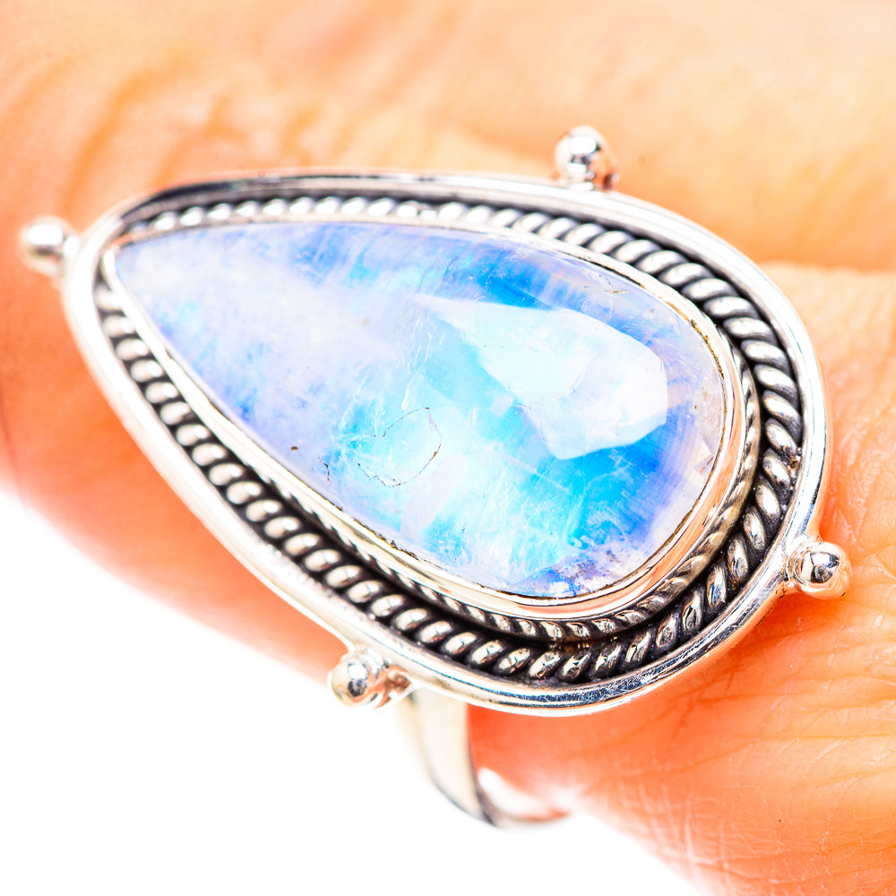 Large Rainbow Moonstone 925 Sterling Silver Ring Size 9.5 (925 Sterling Silver) RING137336