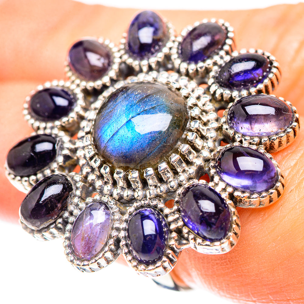 Large Labradorite, Tanzanite 925 Sterling Silver Ring Size 6.25 (925 Sterling Silver) RING137573