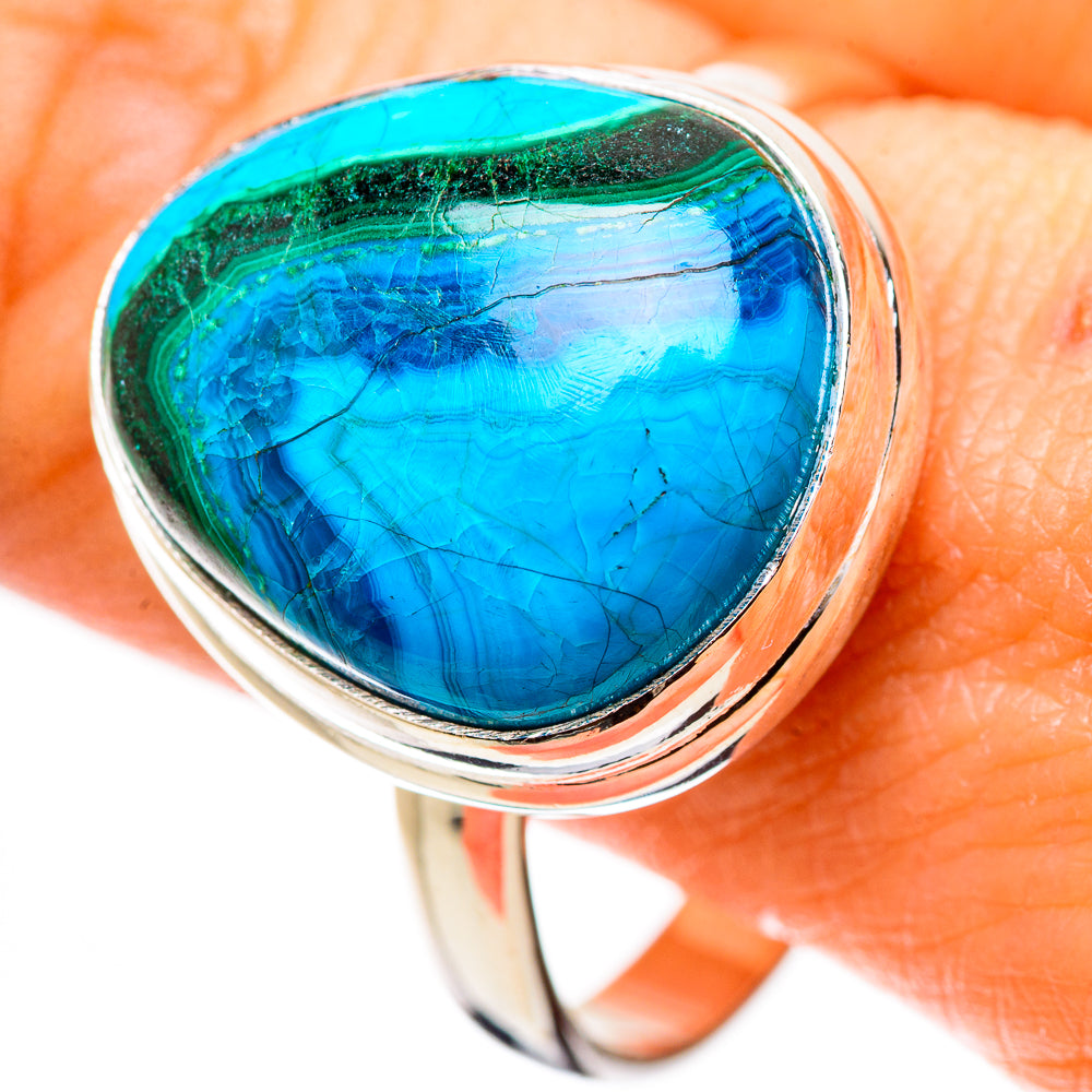 Malachite In Chrysocolla 925 Sterling Silver Ring Size 13.25 Ana Co R135316