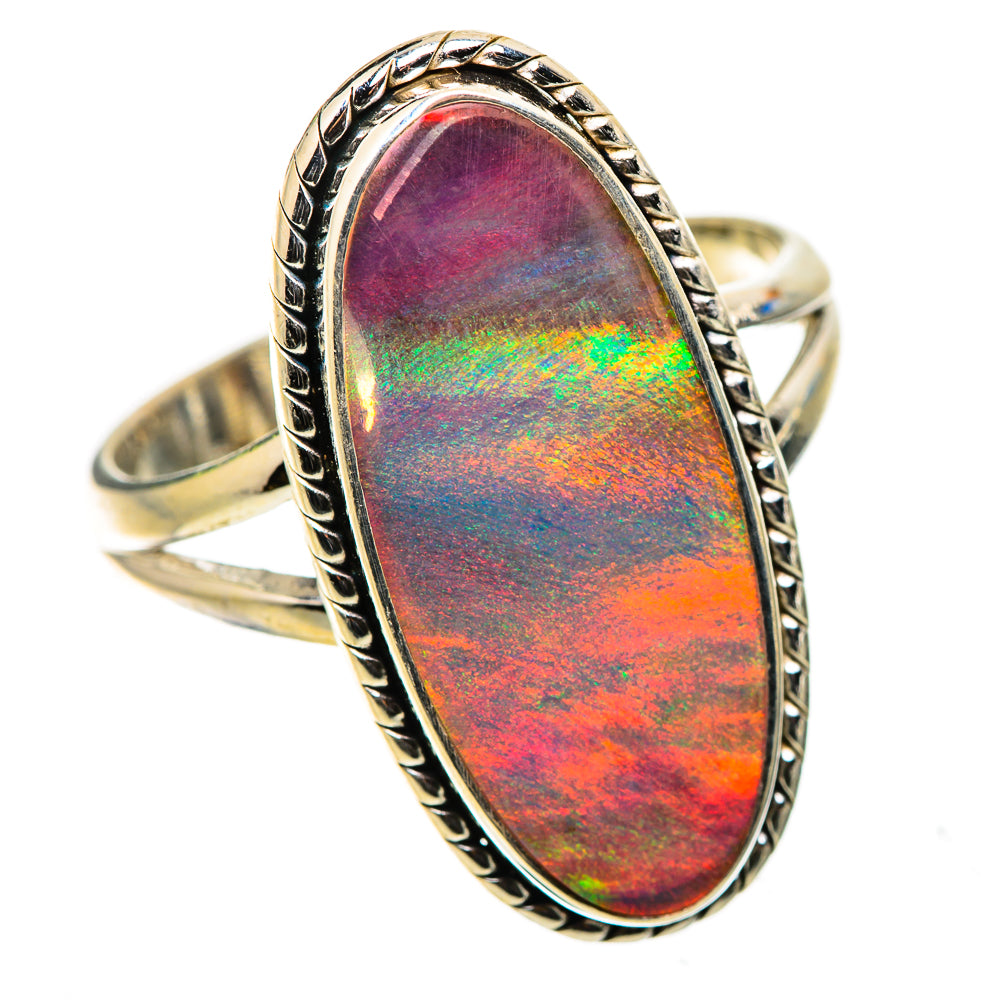 Anasilvercos Aura Opal Ring Size 10 (925 Sterling Silver)