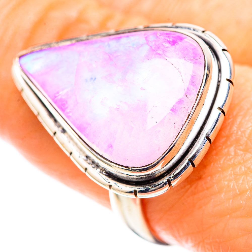 Large Pink Moonstone Ring Size 8.75 (925 Sterling Silver) RING136757