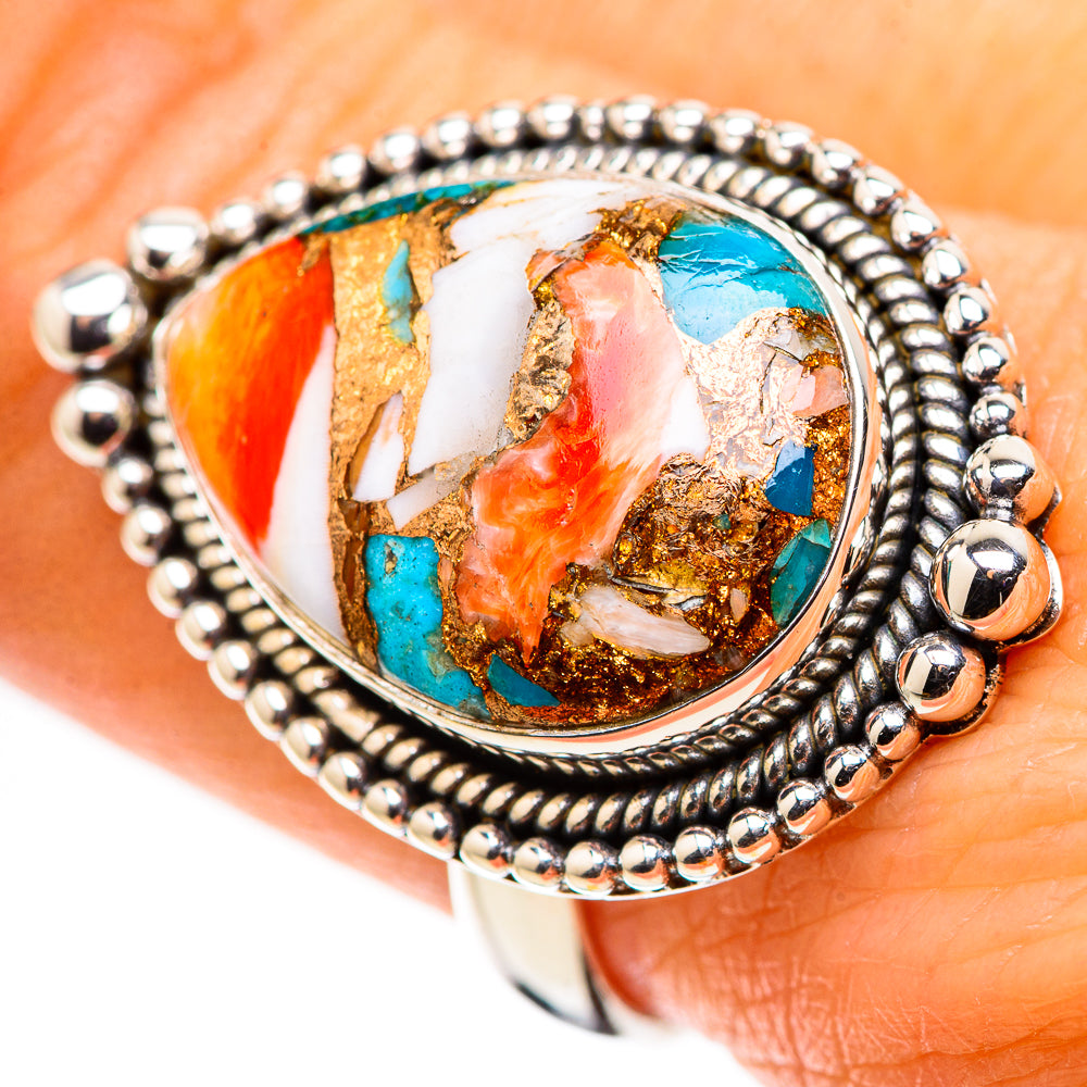 Spiny Oyster Turquoise Ring Size 9 (925 Sterling Silver) RING134800