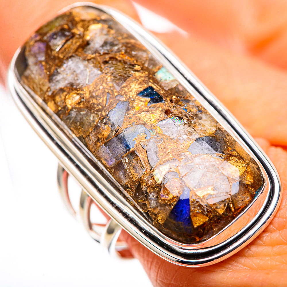 Gigantic Brecciated Labradorite 925 Sterling Silver Ring Size 10.25 (925 Sterling Silver) RING137752