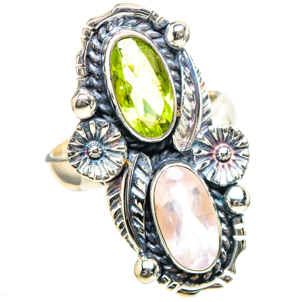 Rose Quartz, Peridot Ring Size 6.25 (925 Sterling Silver) RING136631