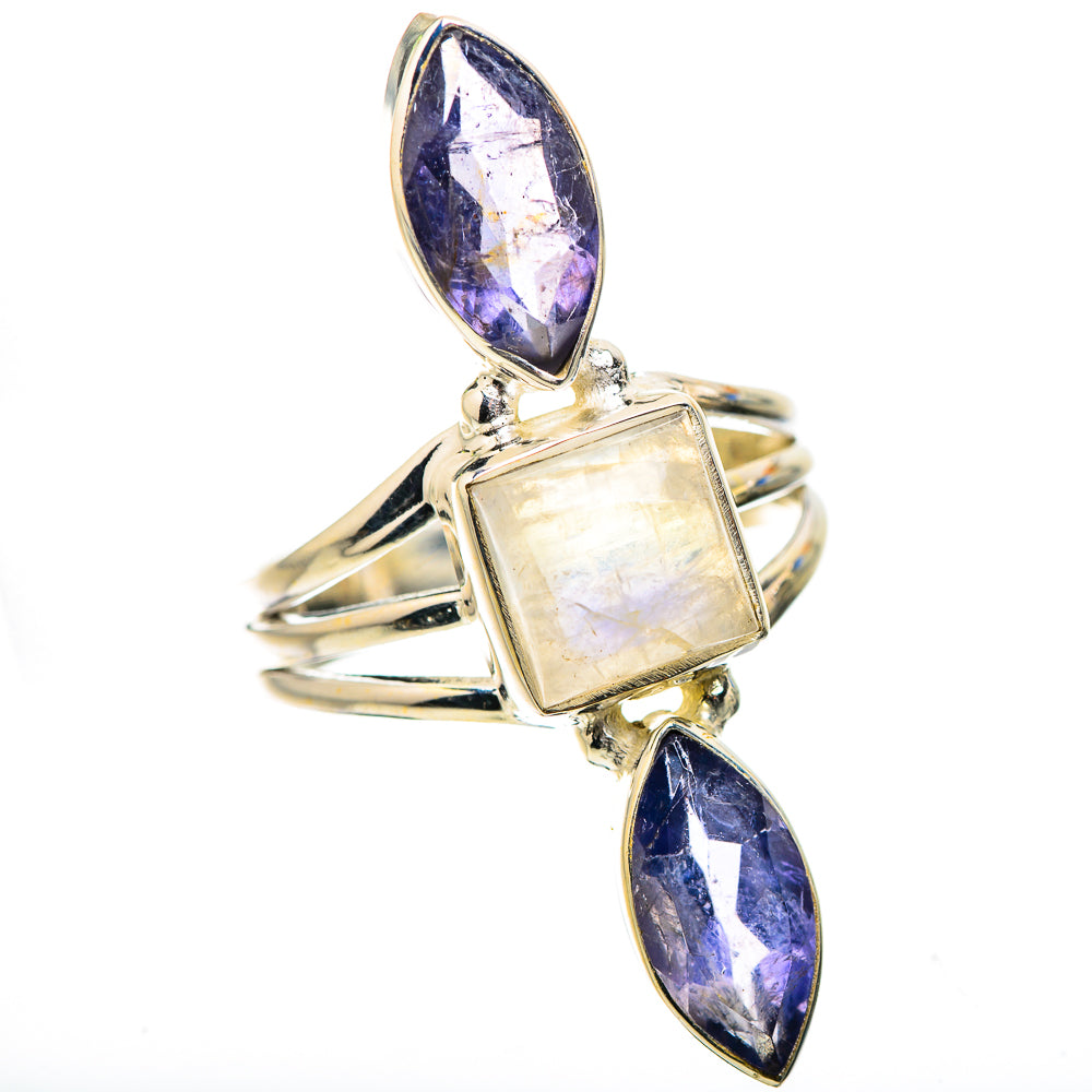 Anasilvercos Rainbow Moonstone, Tanzanite Ring Size 8.25 (925 Sterling Silver)