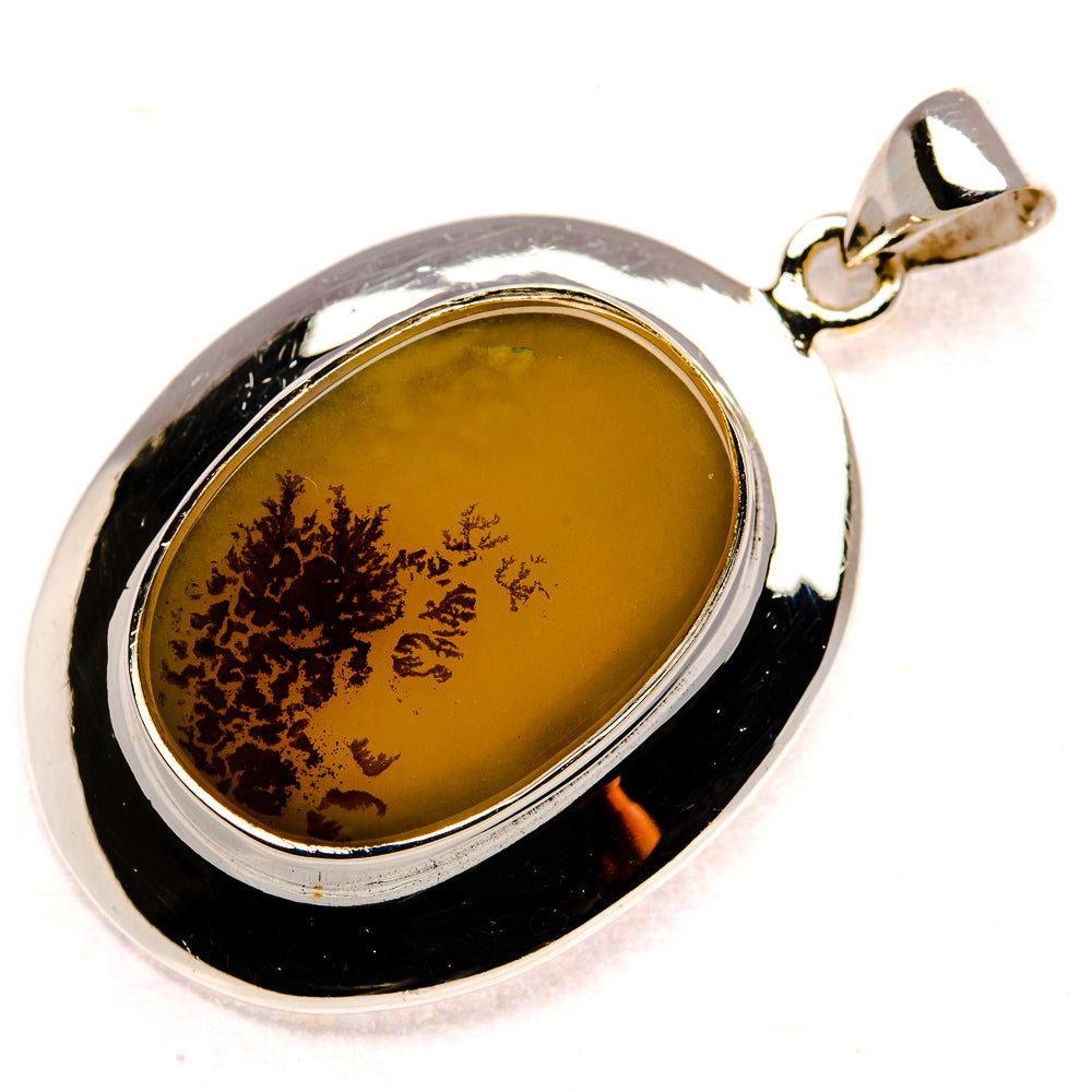 Scenic Dendritic Agate Pendant 1 3/4" (925 Sterling Silver) PD37086